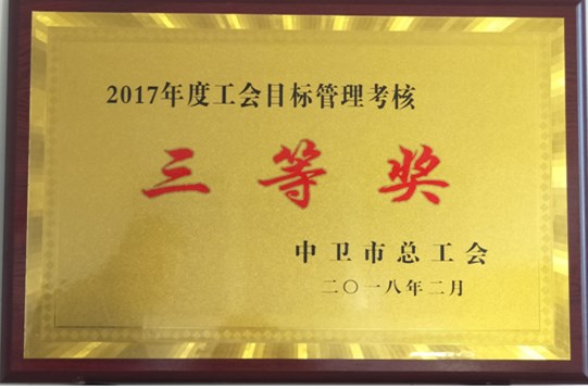 寧夏藍豐公司榮獲2017年度工會(huì )目標管理考核三等獎